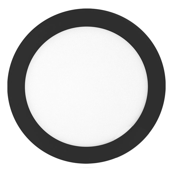 T-LED Černý vestavný LED panel kulatý 225mm 18W Barva světla: Teplá bílá 102136