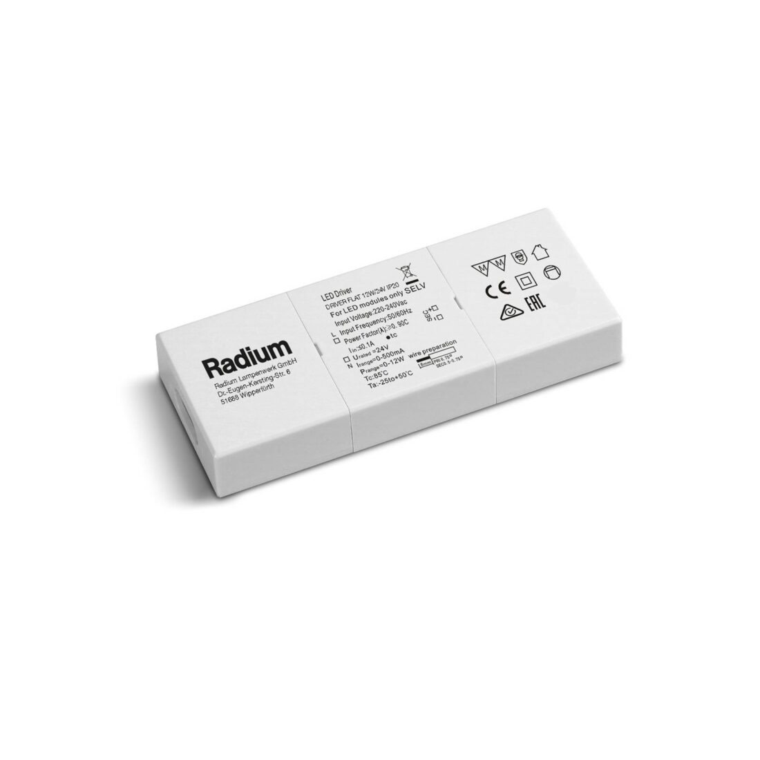 Radium Plochý LED ovladač pro pásky 12W/24V