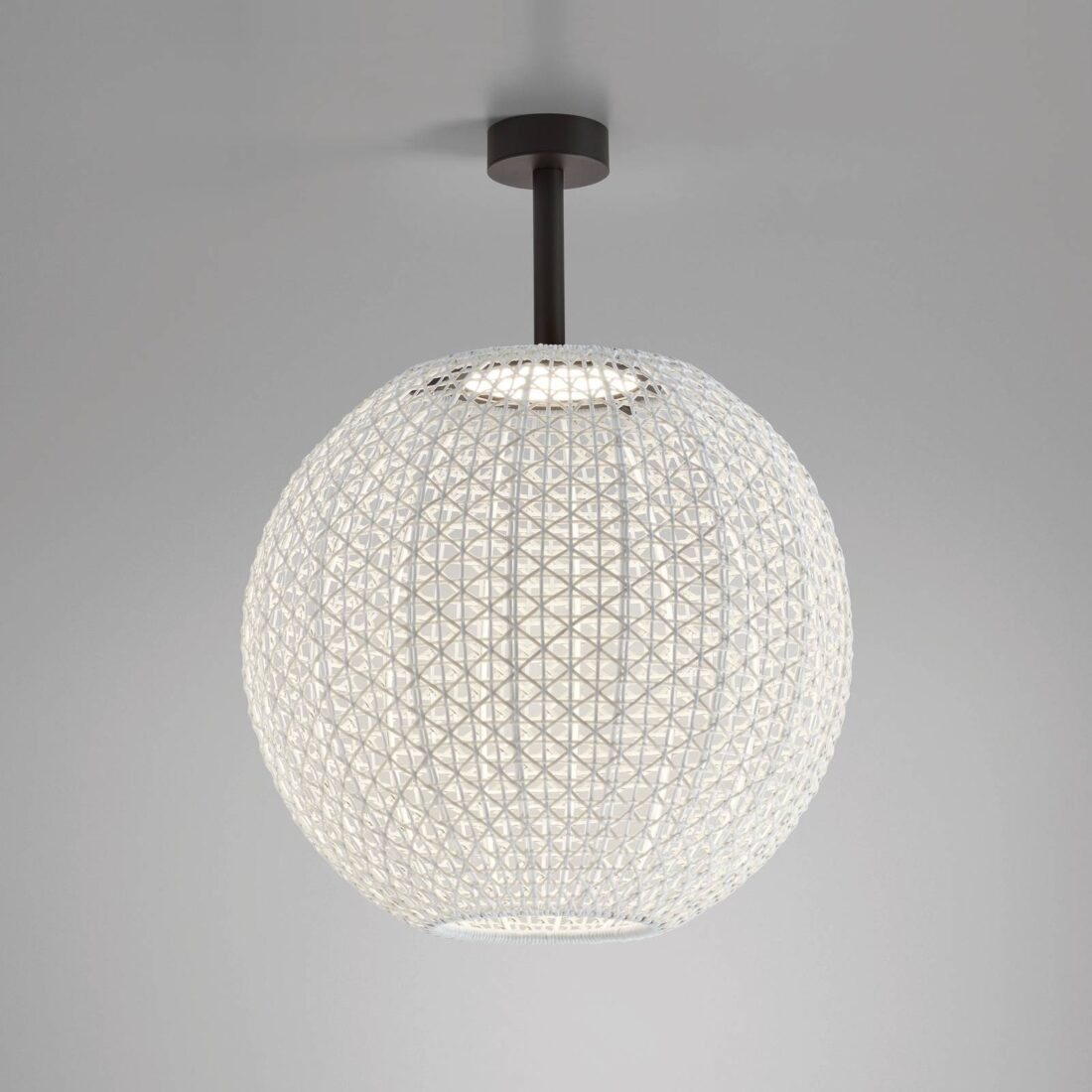 Bover Venkovní stropní svítidlo Nans Sphere PF/60 LED béžové barvy