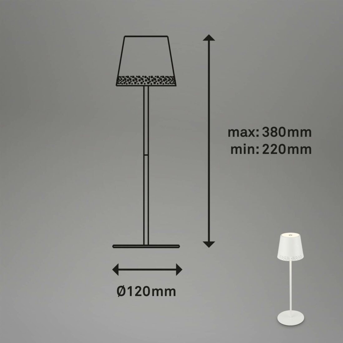 Briloner LED stolní lampa Kiki s baterií 3 000K
