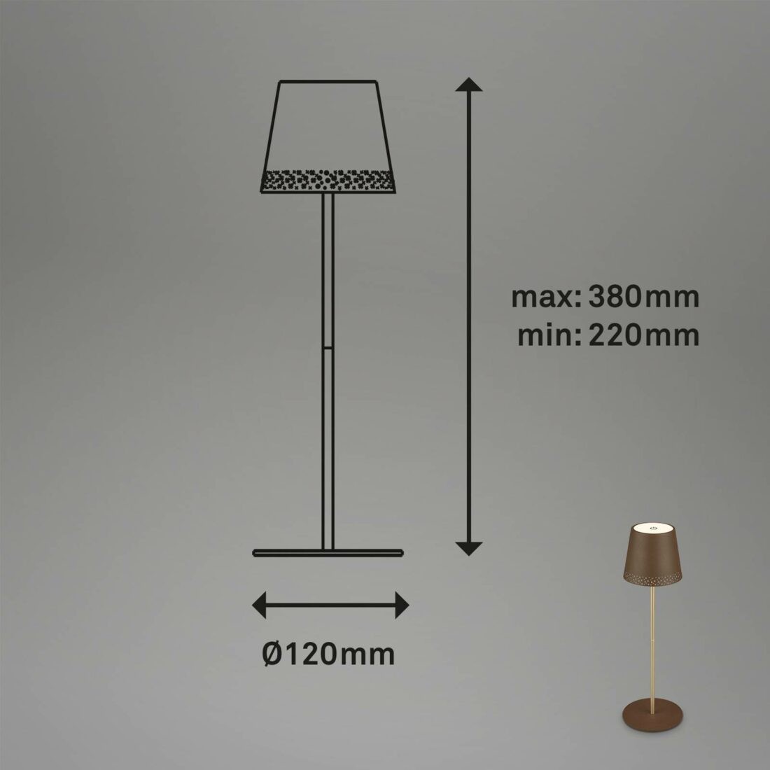 Briloner LED stolní lampa Kiki s baterií 3000K