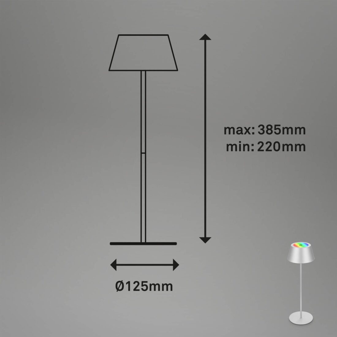 Briloner Stolní lampa LED Kiki s dobíjecí baterií RGBW
