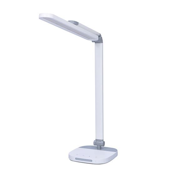 Solight Bílo-šedá LED stolní lampa s nočním světélkem 10W stmívatelná WO65