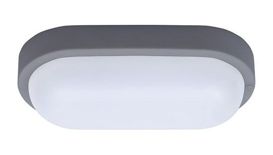 Solight Šedé LED stropní/nástěnné oválné svítidlo 20W IP54 WO749-G