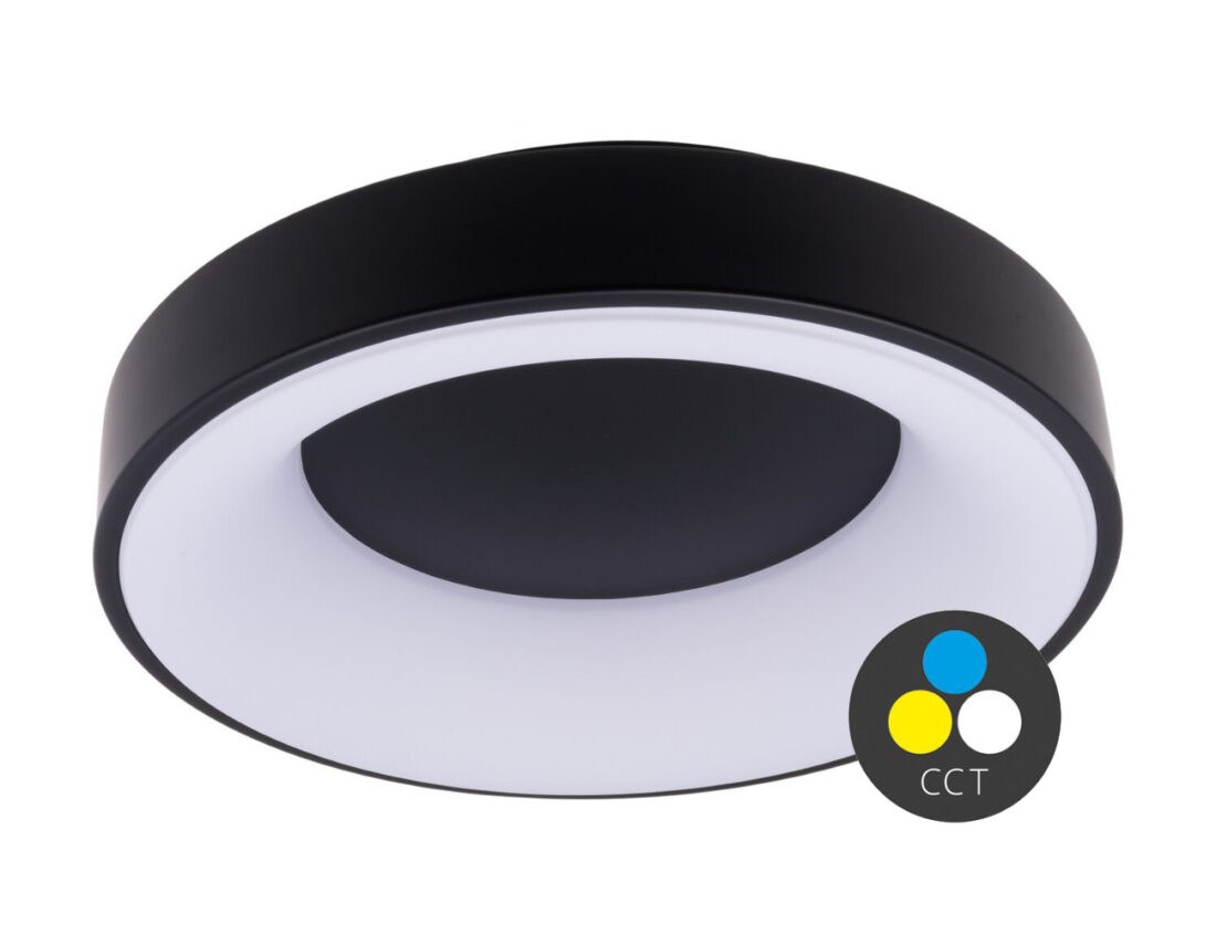 T-LED Černé LED stropní svítidlo kulaté 480mm 48W CCT 105532