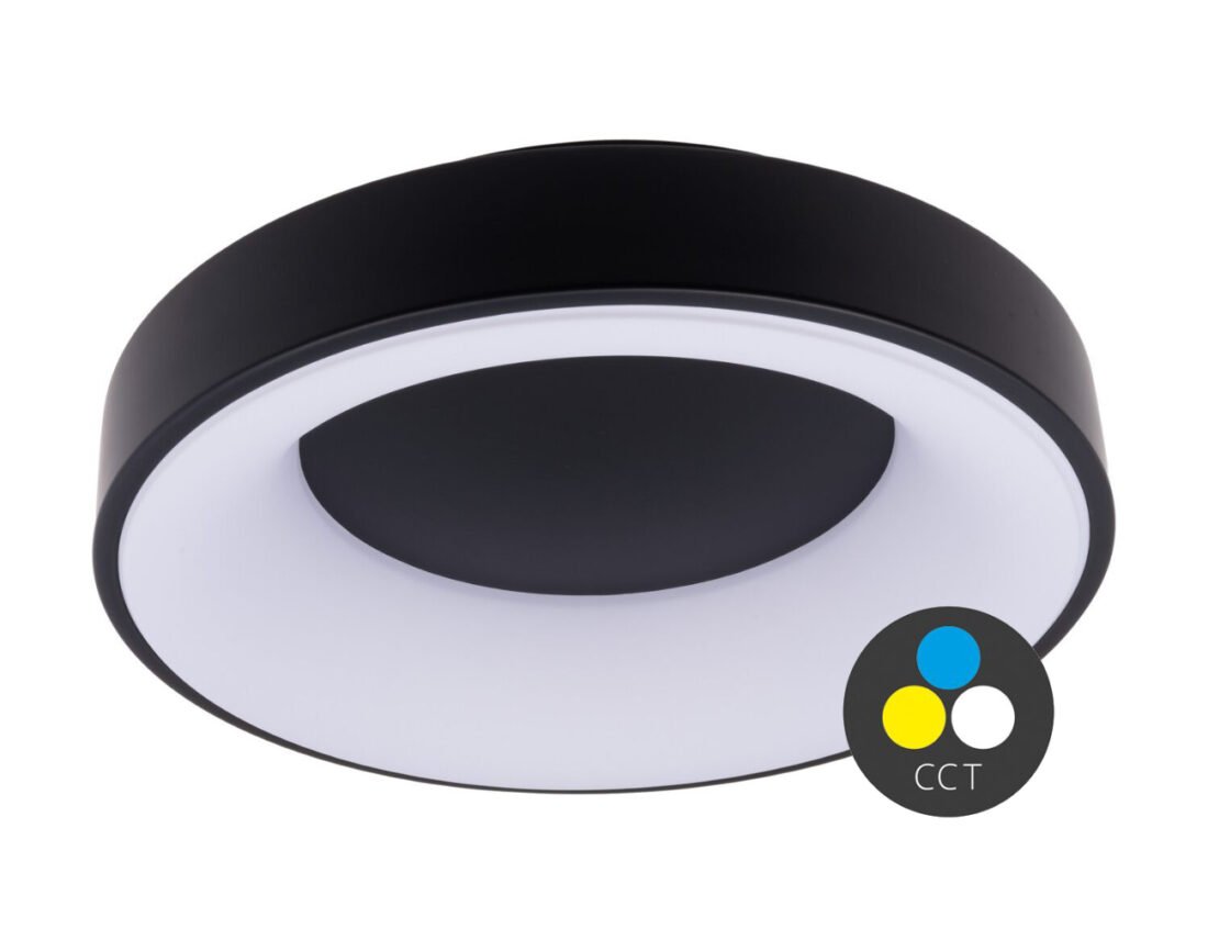T-LED Černé LED stropní svítidlo kulaté 600mm 60W CCT 105534