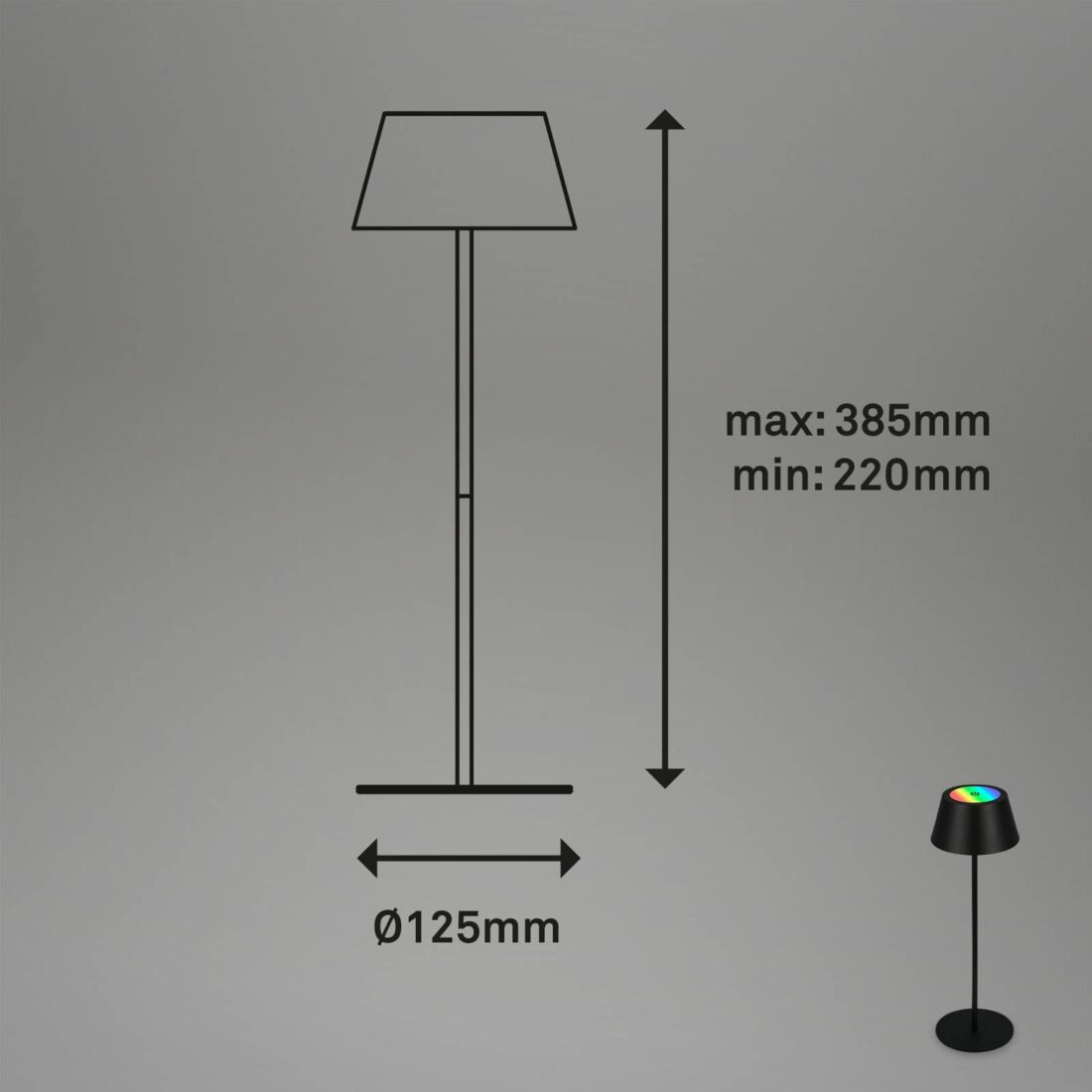 Briloner Stolní lampa LED Kiki s dobíjecí baterií RGBW