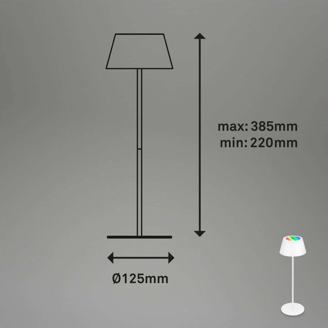 Briloner LED stolní lampa Kiki s dobíjecí baterií RGBW