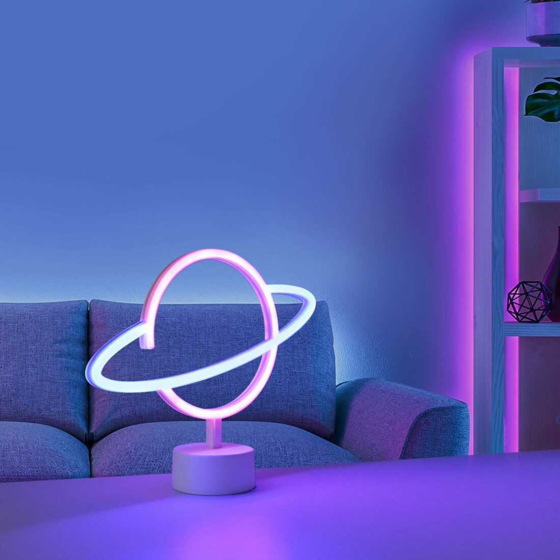 JUST LIGHT. LED stolní lampa Neon Saturn