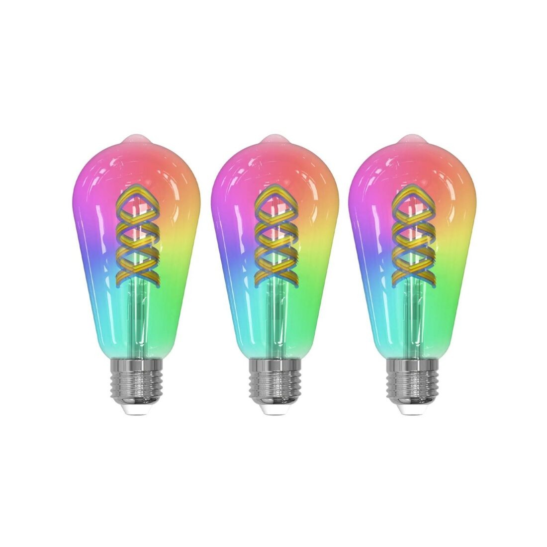 LUUMR Smart LED žárovka Sada 3 žárovek E27 ST64 4W RGB čirá Tuya