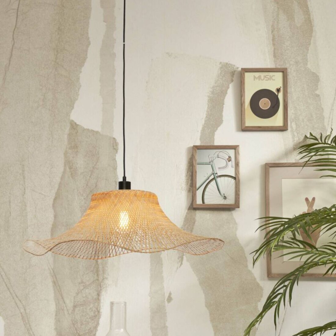 Good & Mojo GOOD MOJO Ibiza závěsná lampa Ø 65 cm přírodní