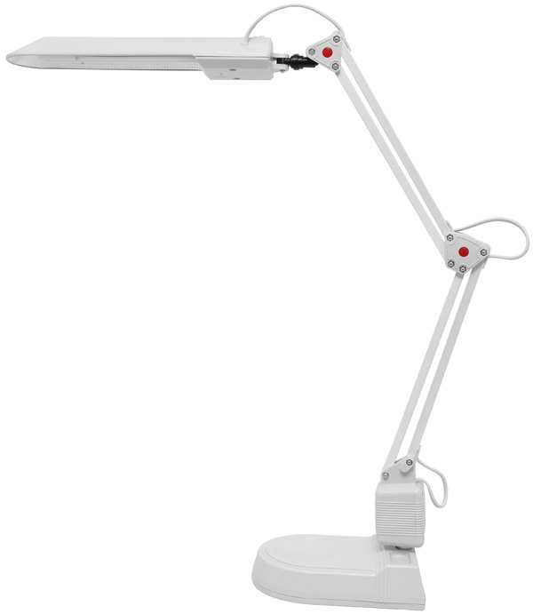 Ecolite Bílá LED stolní lampa 8W s nastavitelnými polohovacími klouby L50164-LED/BI