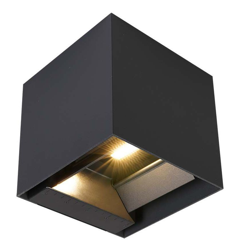 LED Solution Černé LED fasádní solární svítidlo hranaté s pohybovým čidlem 9W IP65 Barva světla: Denní bílá 11885
