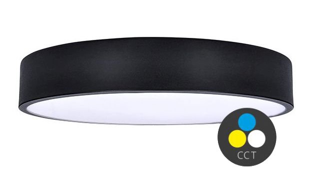 Solight Černé LED stropní svítidlo kulaté 300mm 36W CCT WO803-B