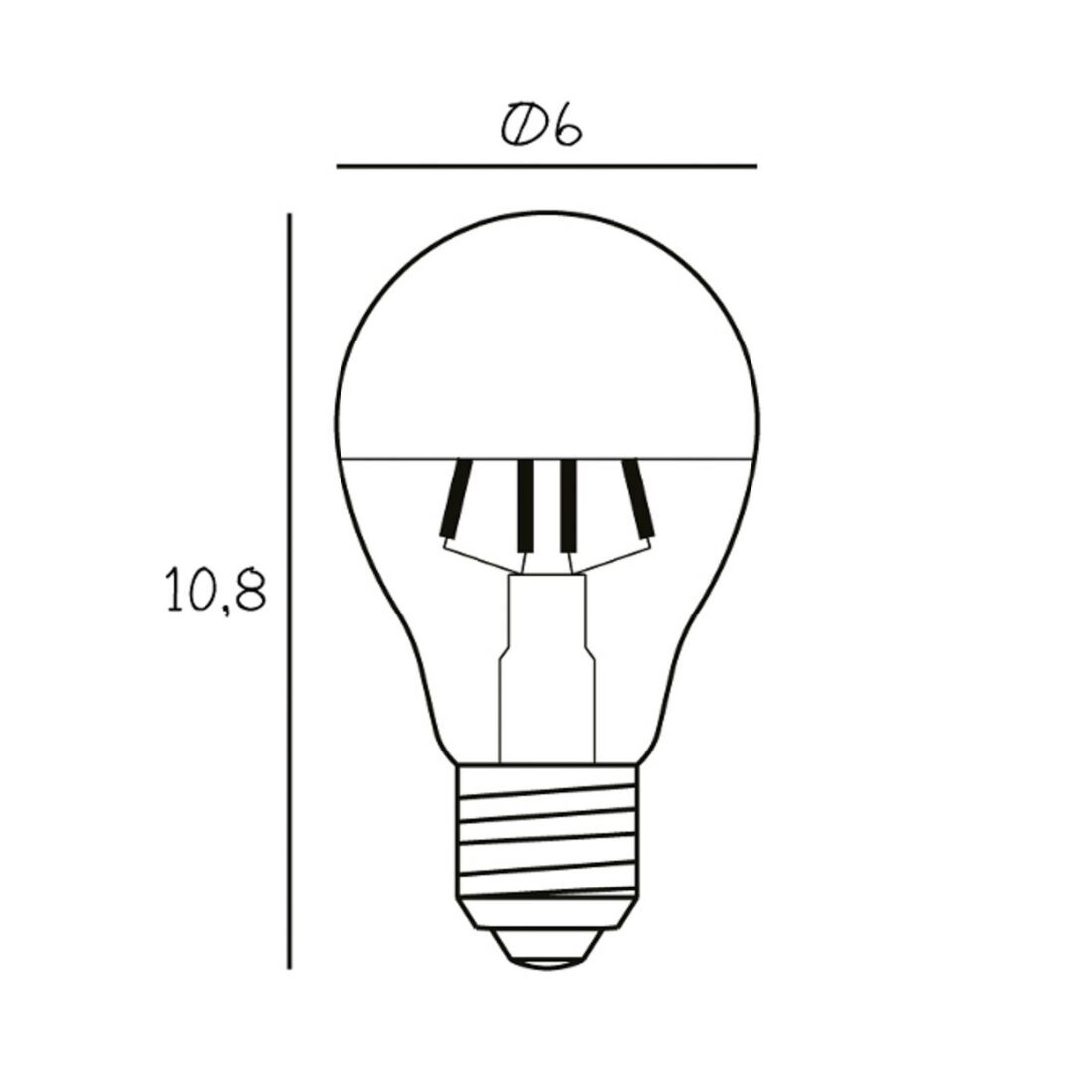 DESIGN BY US Zrcadlová lampa LED libovolná E27 stříbrná 3