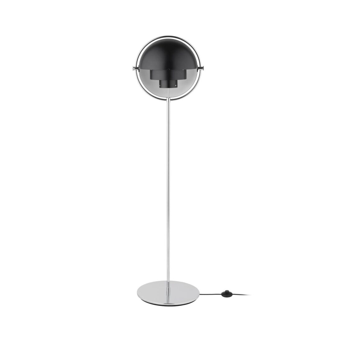 GUBI Stojací lampa Multi-Lite výška 148 cm chrom/antracitová černá